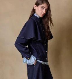 Camisas Y Blusas|SIMORRA Blusa capa denim Azul