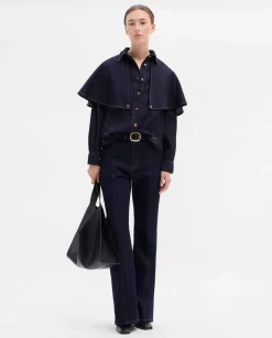 Camisas Y Blusas|SIMORRA Blusa capa denim Azul