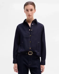 Camisas Y Blusas|SIMORRA Blusa capa denim Azul