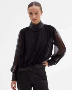 Camisas Y Blusas|SIMORRA Blusa combinada Negro