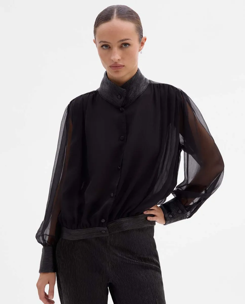 Camisas Y Blusas|SIMORRA Blusa combinada Negro