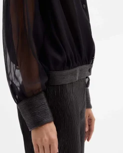 Camisas Y Blusas|SIMORRA Blusa combinada Negro