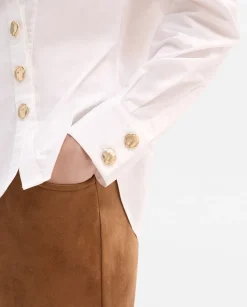 Camisas Y Blusas|SIMORRA Blusa entallada botones Blanco