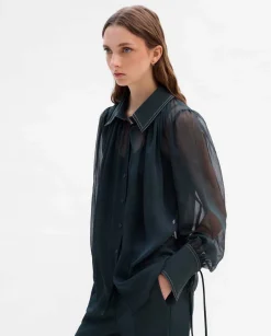 Camisas Y Blusas|SIMORRA Blusa gasa combinada Azul