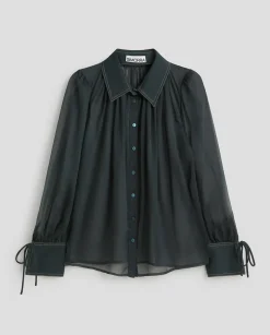 Camisas Y Blusas|SIMORRA Blusa gasa combinada Azul