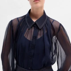 Camisas Y Blusas|SIMORRA Blusa gasa combinada Azul