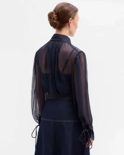 Camisas Y Blusas|SIMORRA Blusa gasa combinada Azul