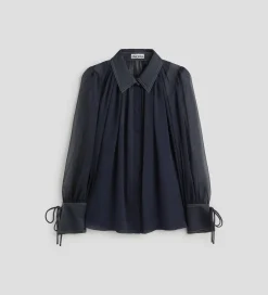 Camisas Y Blusas|SIMORRA Blusa gasa combinada Azul