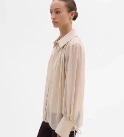Camisas Y Blusas|SIMORRA Blusa gasa combinada Beige