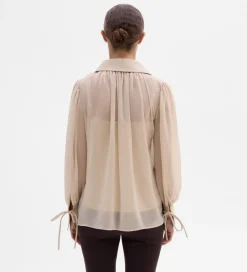 Camisas Y Blusas|SIMORRA Blusa gasa combinada Beige