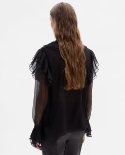 Fiesta|Camisas Y Blusas|SIMORRA Blusa vaporosa volantes Negro