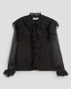 Fiesta|Camisas Y Blusas|SIMORRA Blusa vaporosa volantes Negro
