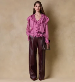 Fiesta|Camisas Y Blusas|SIMORRA Blusa vapo volantes Rosa