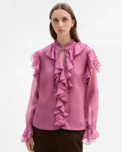 Fiesta|Camisas Y Blusas|SIMORRA Blusa vapo volantes Rosa
