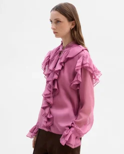 Fiesta|Camisas Y Blusas|SIMORRA Blusa vapo volantes Rosa