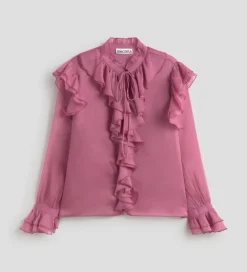 Fiesta|Camisas Y Blusas|SIMORRA Blusa vapo volantes Rosa