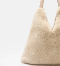 Bolsos|SIMORRA Bolso hombro pelo Beige