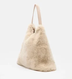 Bolsos|SIMORRA Bolso hombro pelo Beige