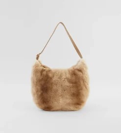 Bolsos|SIMORRA Bolso pelo media luna Beige