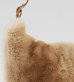 Bolsos|SIMORRA Bolso pelo media luna Beige