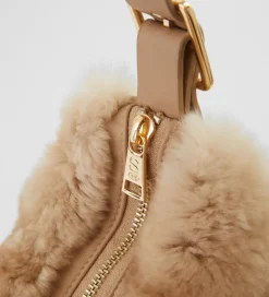 Bolsos|SIMORRA Bolso pelo media luna Beige