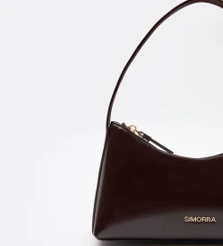 Bolsos|SIMORRA Bolso piel estilo baguette Marrón