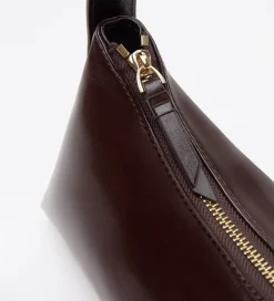 Bolsos|SIMORRA Bolso piel estilo baguette Marrón