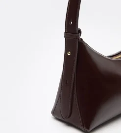 Bolsos|SIMORRA Bolso piel estilo baguette Marrón