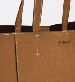 Bolsos|SIMORRA Bolso piel shopper Marrón