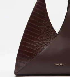 Bolsos|SIMORRA Bolso shopper combinado piel Marrón