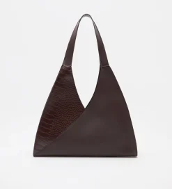 Bolsos|SIMORRA Bolso shopper combinado piel Marrón