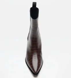 Zapatos|SIMORRA Botín piel efecto cocodrilo Marrón