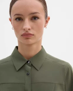 Camisas Y Blusas|SIMORRA Camisa elástica entallada Verde