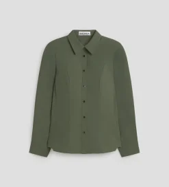 Camisas Y Blusas|SIMORRA Camisa elástica entallada Verde