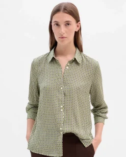 Camisas Y Blusas|SIMORRA Camisa fluida estampada Verde