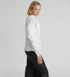 Fiesta|Camisas Y Blusas|SIMORRA Camisa popelín fruncida Blanco