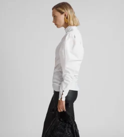 Fiesta|Camisas Y Blusas|SIMORRA Camisa popelín fruncida Blanco