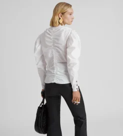 Fiesta|Camisas Y Blusas|SIMORRA Camisa popelín fruncida Blanco