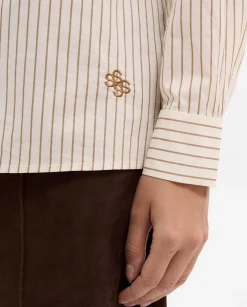 Camisas Y Blusas|SIMORRA Camisa rayas bolsillos Beige