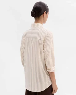 Camisas Y Blusas|SIMORRA Camisa rayas bolsillos Beige