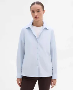 Camisas Y Blusas|SIMORRA Camisa recta algodón Azul