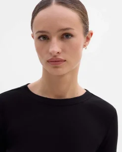 Camisetas Y Tops|SIMORRA Camiseta entallada manga larga Negro