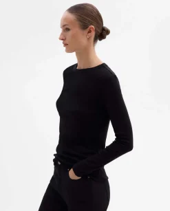 Camisetas Y Tops|SIMORRA Camiseta entallada manga larga Negro