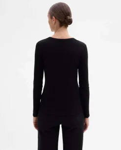 Camisetas Y Tops|SIMORRA Camiseta entallada manga larga Negro