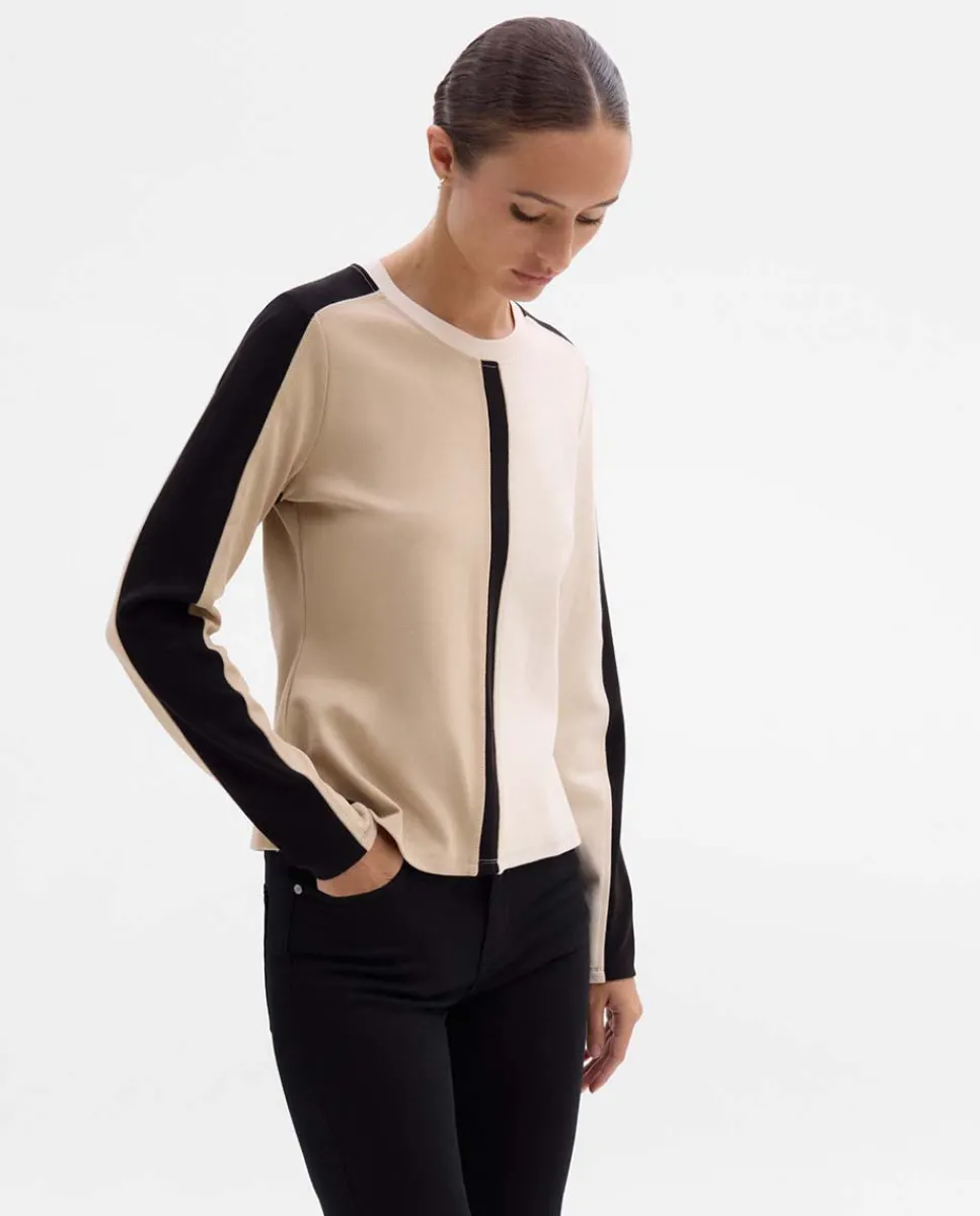 Camisetas Y Tops|SIMORRA Camiseta tricolor Beige-negro