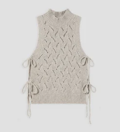 Prendas De Punto|Camisetas Y Tops|SIMORRA Chaleco punto cuello alto Gris