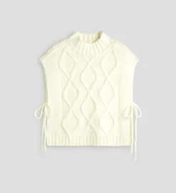 Prendas De Punto|Camisetas Y Tops|SIMORRA Chaleco punto grueso Blanco