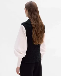 Prendas De Punto|SIMORRA Chaleco punto trenzas Negro