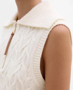 Prendas De Punto|Camisetas Y Tops|SIMORRA Chaleco punto trenzas Blanco