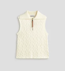 Prendas De Punto|Camisetas Y Tops|SIMORRA Chaleco punto trenzas Blanco
